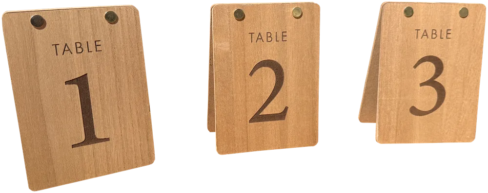Tischnummern 1–10